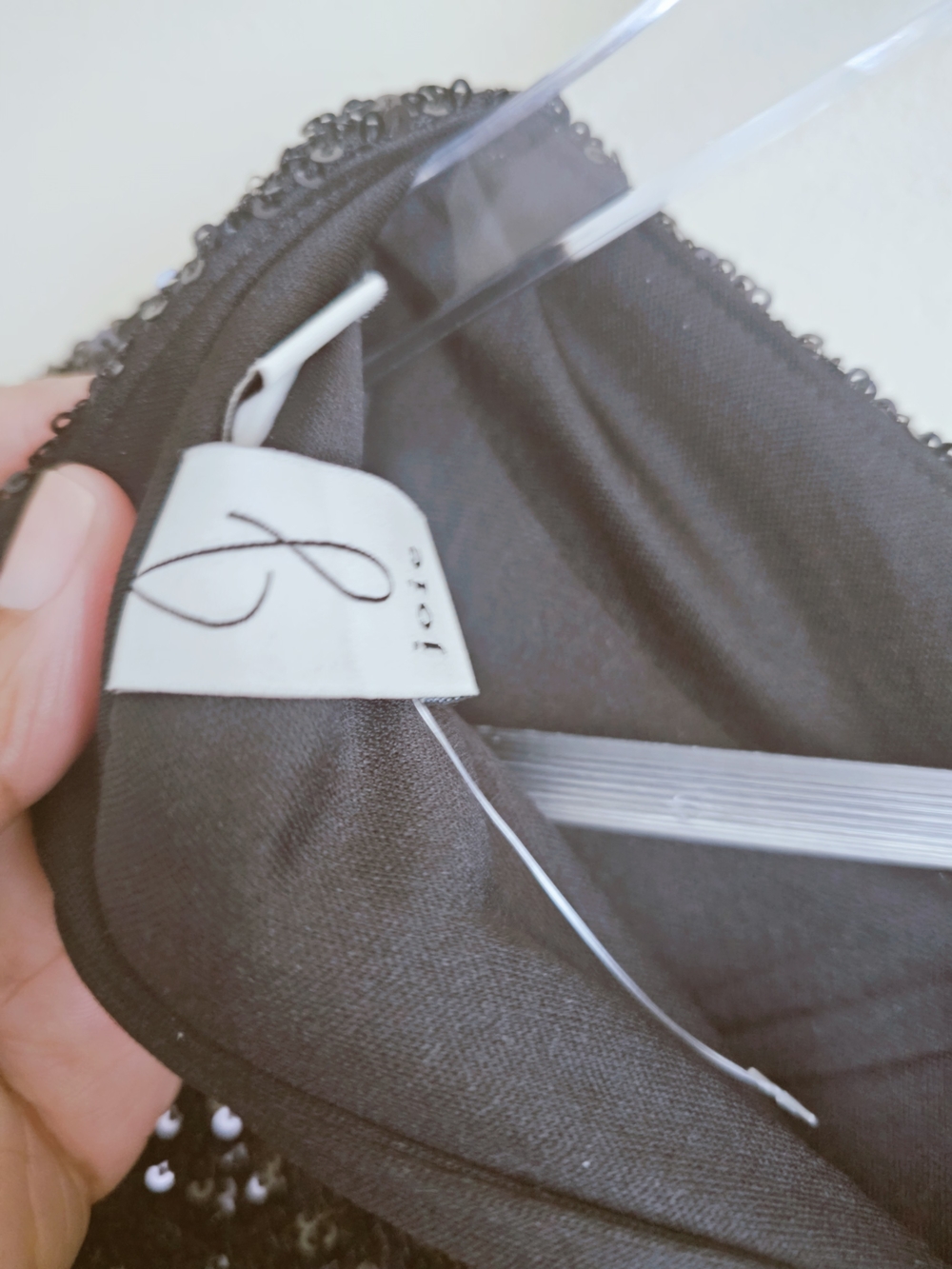 Joie Black Sequin Dress w/Puff Sleeves - SIZE S - Perfect Special Occasion Dress - Picture 6 of 6